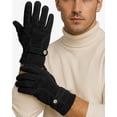 thumbnail image 2 of Mens Sheepskin Leather Motorcycle Gloves Touchscreen Adjustable Knit Cuff Warm Winter Allen Riding Glove Black (S), 2 of 5