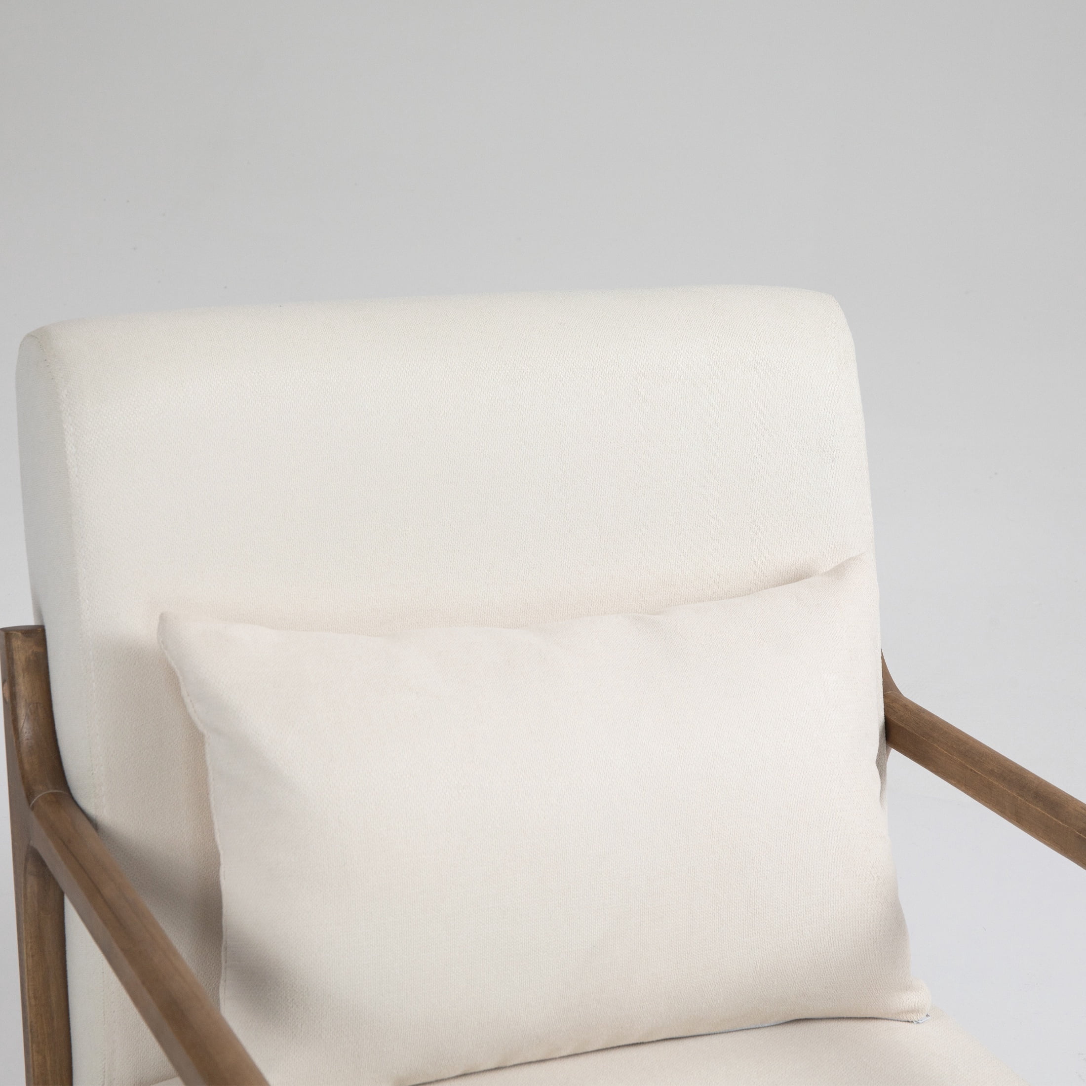 PORKISS Modern Arm Chair Velvet Fabric Upholstered Comfy Reading Accent Chair with Solid Wood Frame and Pillow, Armchair Comfort Club Chair Lounge Chair for Living Room Bedroom Sunroom, White #1