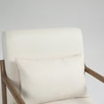 thumbnail image 3 of PORKISS Modern Arm Chair Velvet Fabric Upholstered Comfy Reading Accent Chair with Solid Wood Frame and Pillow, Armchair Comfort Club Chair Lounge Chair for Living Room Bedroom Sunroom, White #1, 3 of 8