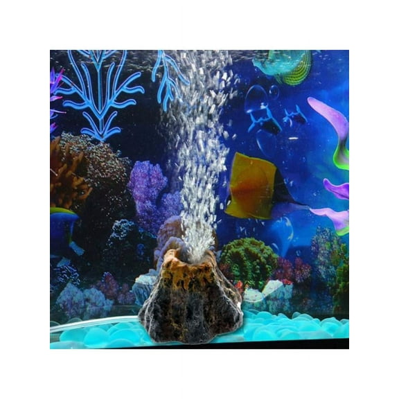 Aquarium Volcano Fish Tank Decorations Bubbler Ornament Bubble Air Stone