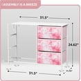 thumbnail image 3 of Songqin Dresser with 6 Drawers Fabric Storage Tower Organizer – Steel Frame, Wood Top, Easy Pull Bins for Bedroom, Closet, Hallway, Office-Pink Tie Dye, 3 of 12