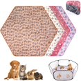 thumbnail image 1 of Waterproof Guinea Pig Playpen Pad - Reusable Hexagon Mat for Small Animals - Washable Dog Playpen Liner - Rabbit Playpen Cage Pee Pad - Paw Design, 1 of 4