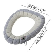 Vfedsrsge Winter Soft Washable Toilet Seat Cover - Thickened Polyester Elastic Pad with Handle, Fits Round/Elongated Toilets