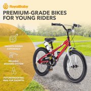 Royalbaby Freestyle 18 In Red Kids Bike Boys and Girls Bike with Kickstand and Water Bottle