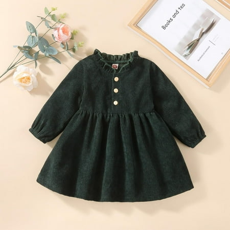 

Herrnalise Autumn Children s Girl s Clothing Toddler Baby Long Sleeve Solid Dress Clothes