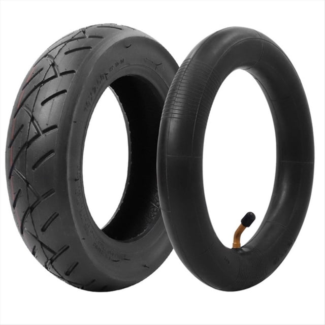 10x2.5 Inch Tire Inner Tube Set 2.50 Pneumatic Tyre Inner Tube 45° Valve for 10inch Electric Scooter,1 *Tire+1* Inner Tube,Black