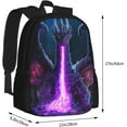 thumbnail image 3 of Cool Dragon Backpack Dragon Purple Fire Bookbag for Elementary Middle High College Casual Travel Bag Computer Laptop Daypack Rucksack, 17 Inch, 3 of 8