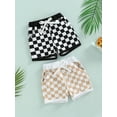 thumbnail image 2 of Toddler Baby Boy Summer Shorts Checkerboard Plaid Print Cotton Shorts Casual Elastic Waist Drawstring Jogger Shorts Pants, 2 of 7