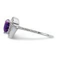 thumbnail image 4 of Solid 14k White Gold 6mm Heart Amethyst Purple February Gemstone VS Diamond Engagement Ring Size 6.5 (.136 cttw.), 4 of 6