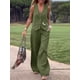 thumbnail image 3 of ZANZEA-Conjunto de 2 piezas para mujer, chaleco elegante sin mangas con cuello en V, camisetas sin mangas, pantalones de moda, trajes de gran tamaño, 3 of 5