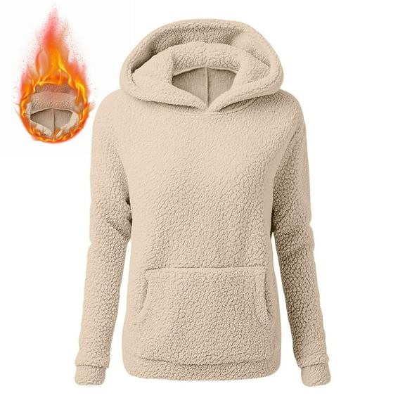 PFRNLF Womens Fuzzy Sherpa Hoodie Sweatshirts Winter Warm Loose Cozy Long Sleeve Hooded Pullover
