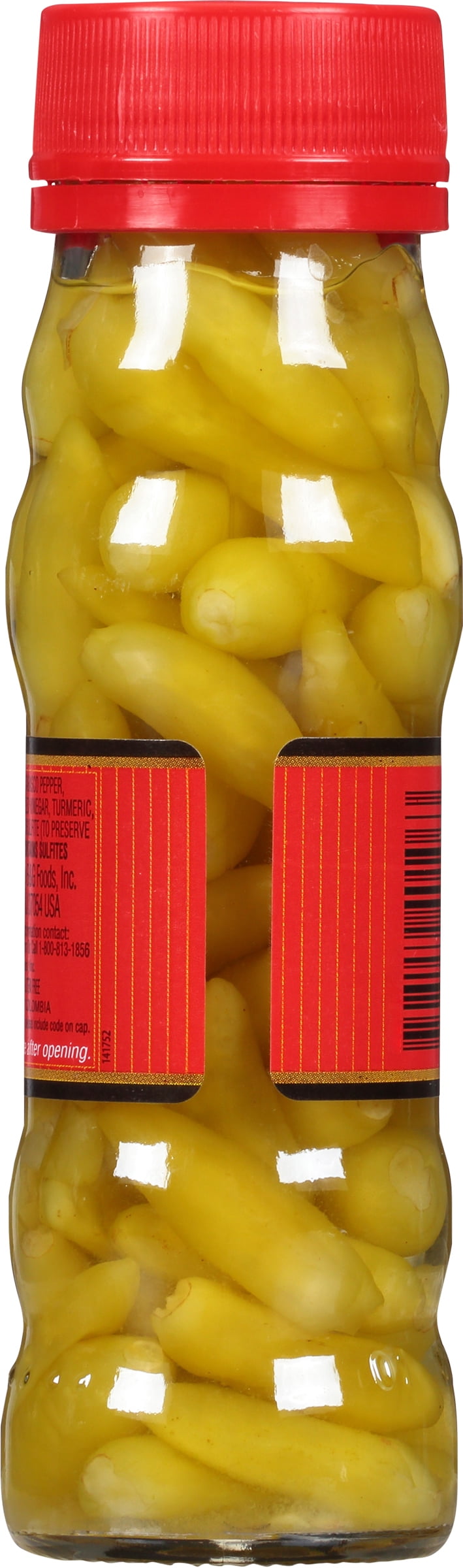 (6 pack) Trappey's Hot Peppers in Vinegar, 4.5-Ounce Glass Bottle