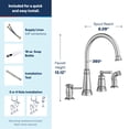 thumbnail image 3 of Moen Edison One-Handle High Arc Kitchen Faucet, Side Sprayer, Spot Resist Stainless, 3 of 7