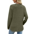 thumbnail image 3 of Ltctricy T Shirts for Women Soft Comfy Long Sleeve Crew Neck Curved Hem Fashion Tunic Tops Casual Loose Tee Blouses(Green,Medium), 3 of 6