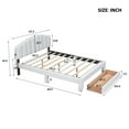 thumbnail image 6 of Fulvari Queen Size Platform Bed Frame with Headboard & Drawer, Upholstered Platform Bed with LED Light & USB Ports for Bedroom, No Box Spring Needed, White, 6 of 8