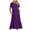 Purple dresses for women, variant on ZZwxWA Summer Dresses for Women Short Sleeve Casual High Waist Pleated Loose Fit with Pocket Swing Flowy Summer Vacation Beach Party Evening Club Solid Long Dress Round Neck Dresses Blue XXL