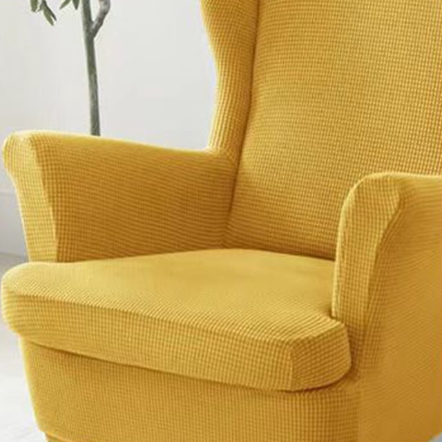 Baohd 3pcs/set Easy To Clean Sofa Cover With Elastic Band And Refresh Wingback Chair And Ottoman Stool light grey