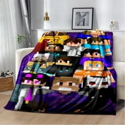 Soft and Warm M-Minecraft Blanket Featuring My World Sandbox Game Characters 3D Print Fleece Throw Blanket