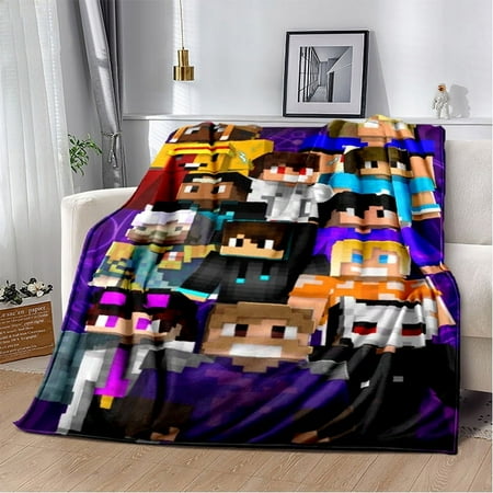 Soft and Warm M-Minecraft Blanket Featuring My World Sandbox Game Characters 3D Print Fleece Throw Blanket
