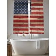 thumbnail image 6 of Sheer Curtains 63 Inches Long, Retro American Flag Light Filtering Window Curtains for Living Room, Vintage USA Flag Red Blue Wooden Rod Pocket Voile Sheer Curtain Drapes, 52"W x 63"L, 2 Panels, 6 of 8
