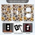 thumbnail image 3 of Yayeee Duplex Wall Plate 1-Gang 4.5"x2.7" Home Receptacle Light Switch Decorative Outlet Cover, Brown Flowers, 3 of 7