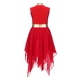 thumbnail image 2 of YONGHS Girls Sleeveless Praise Dance Dress Liturgical Lyrical Worship Dancewear Church Gown Red 12, 2 of 7