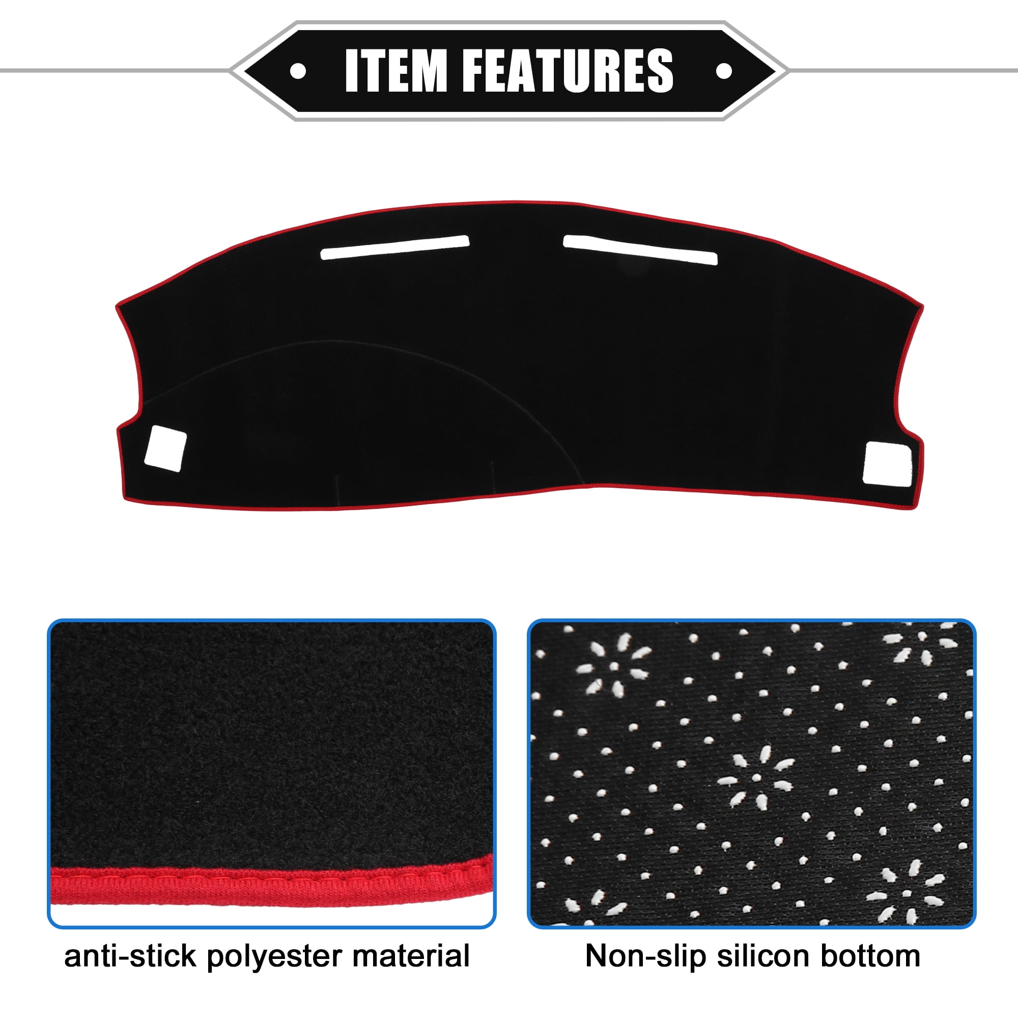 Unique Bargains 1Pcs Dashboard Cover Mat Dash Board Protector Cover for Dodge Charger 2005-2007 Nonslip Polyester Red