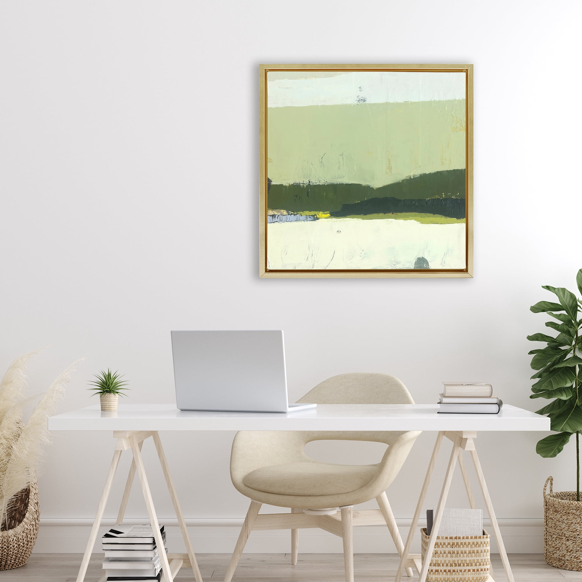 Stupell Industries Bloom Serene Layered Landscape Gold Framed Floater Canvas Wall Art, design by Julia Foug