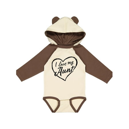 

Inktastic I Love My Aunt in Black Chalk Heart Gift Baby Boy or Baby Girl Long Sleeve Bodysuit