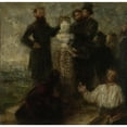 thumbnail image 2 of Henri Fantin-Latour 15x15 Gold Ornate Wood Frame and Double Matted Museum Art Print Titled - Sketch for Tribute to Delacroix (1863 - 1864), 2 of 4