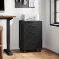 thumbnail image 5 of Triebsigns 3 Drawer Rolling File Cabinet, Modern Wooden Office Filing Cabine for Home Office Under Desk (Black), 5 of 5