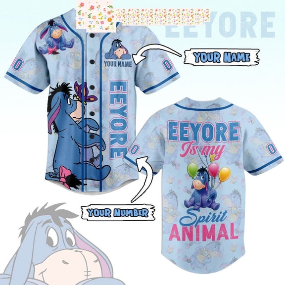 Eeyore Is My Spirit Animal Personalized Baseball Jersey