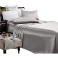 thumbnail image 1 of HTOOQ Silky Super Soft 4 Piece Deep Pocket Satin Sheet Set, Queen Size Light Grey, 1 of 6