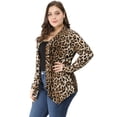 thumbnail image 4 of Cárdigan TalGrande Estampado De Leopardo Frente Abierto uxcell Beige 3XL, 4 of 6
