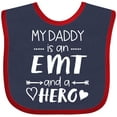 thumbnail image 3 of Inktastic My Daddy is an EMT and a Hero Boys or Girls Baby Bib, 3 of 4