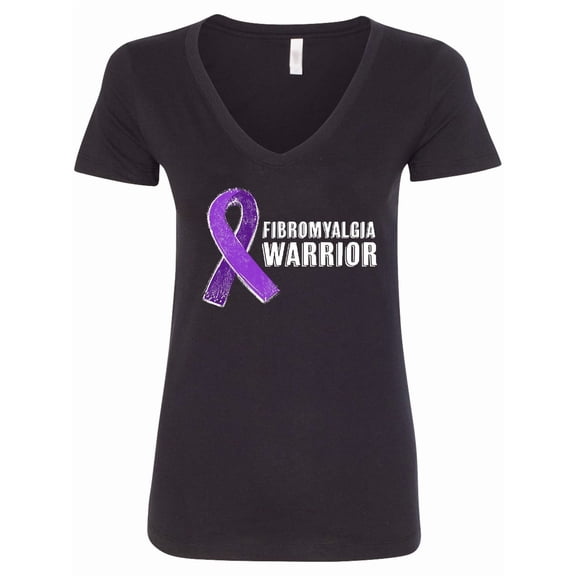 Inktastic Fibromyalgia Warrior Women's V-Neck T-Shirt