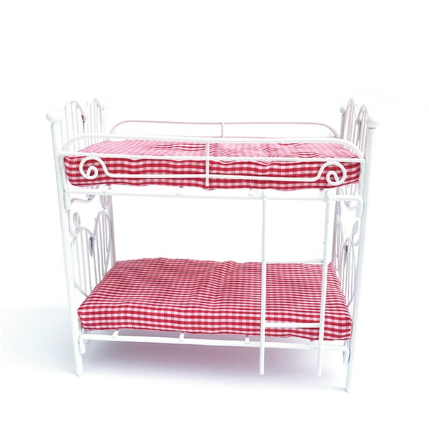 Cottcuboaba Miniature 1 12 Scale Mini Bunk Bed Double Decker Model Dollhouse Accessories Toy Walmart Com Walmart Com