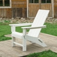 thumbnail image 6 of Garpans Folding Adirondack Chair Weather Resistant Outdoor Adirondack Chair HDPE Outdoor Chair for Patio Front Porch Pool Garden Deck Fire Pit Outside, White, 6 of 11