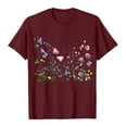 thumbnail image 2 of Floral Print Tops Summer T-Shirts for Women Short Sleeve Tunic Tops Loose Fit Casual Crew Neck Graphic Tee (L, Wine 01), 2 of 5