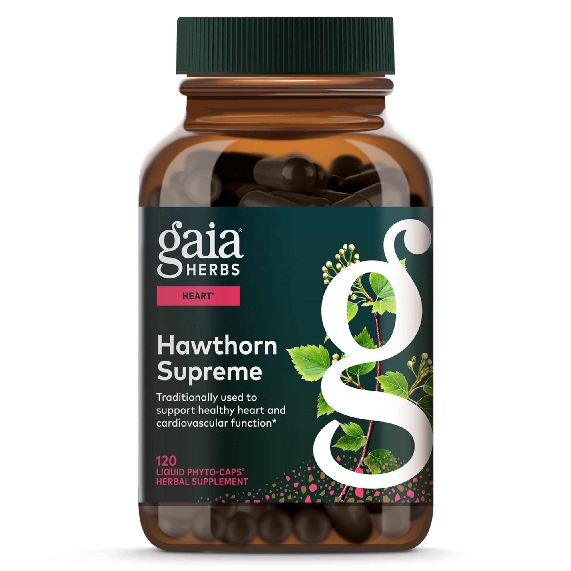 Gaia Herbs Hawthorn Supreme - Hawthorn Berry Supplement - With Herbs Traditionally Used to Support Heart Health* - 120 Vegan Liquid Phyto-Caps