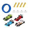 thumbnail image 1 of Bunblic Piste de Course Flexible, Ventouses Solides de 13,12 Pi Piste de Course Pliable Enroulable avec 4 Mini Modèles de Voitures pour Enfants Bleu, 1 of 8