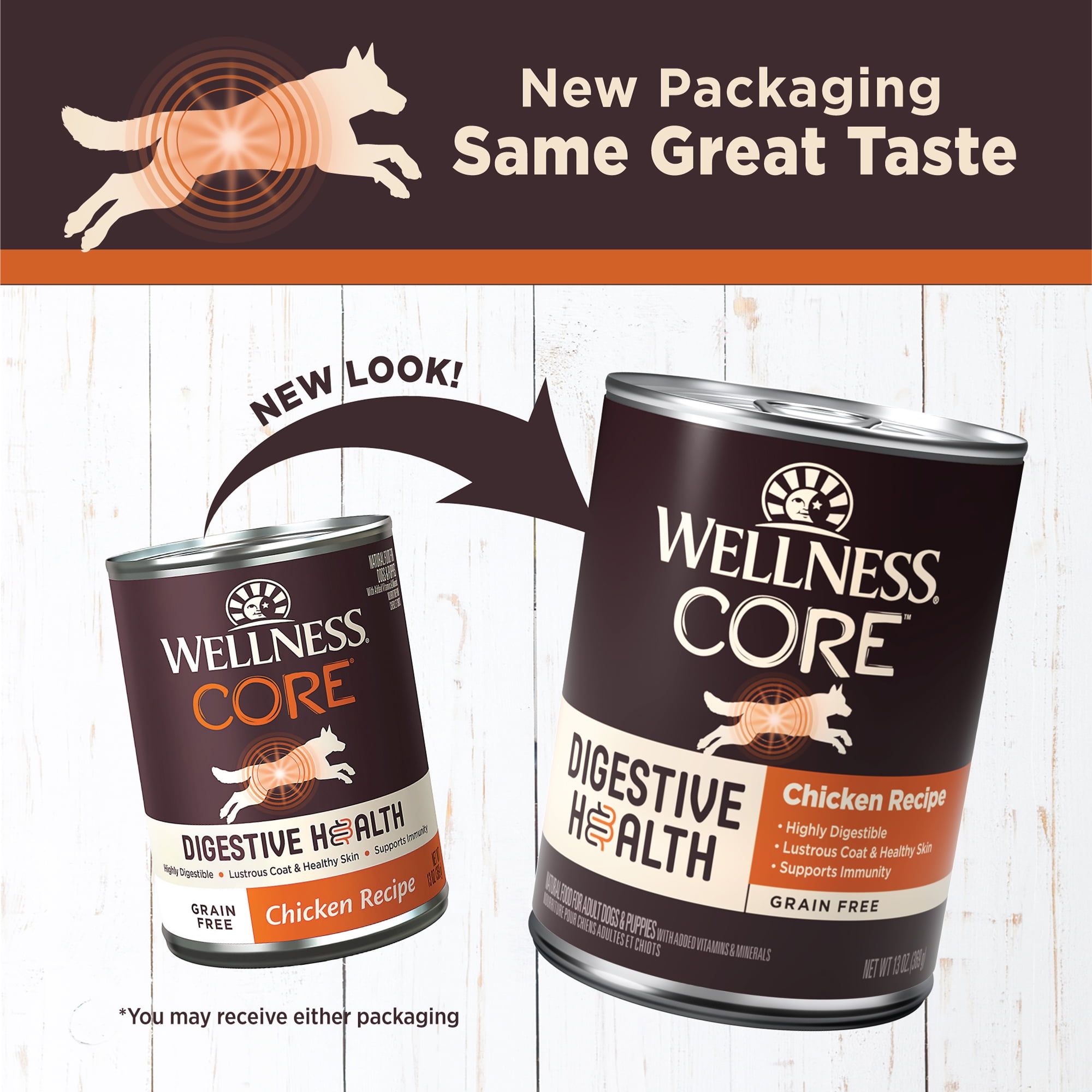 Wellness CORE Digestive Health Chicken Grain Free Wet Dog Food 13 Ounce Can Pack of 12 Walmart