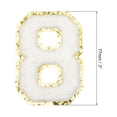 thumbnail image 2 of Chenille Number 8 Patches 4-1/2 Inch Height Iron on Number Patches Golden Glitter for Clothing Pack of 3(White), 2 of 6