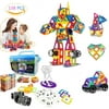 Magnetic Building Blocks Toys For Kids, 138PCS Set Magnet Tiles For Above 3 Year Old Boys Girls, Best Construction Shapes Build And Thinking Educational Game For Baby Toddler Children With Storage Box