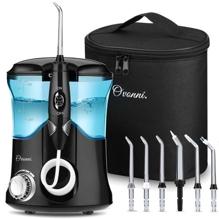 Oral Irrigator Water Flosser, Ovonni Dental water flossers for teeth kid with toothbrush 10 Pressure Settings 7 Interchangeable Jet Tips, Braces and (Best Rated Dental Water Flosser)