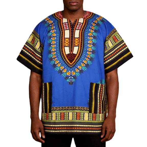 CONZONE Men's T-Shirts Short Sleeve T Shirts for Men Casual Crew Neck Retro African Print Lightweight Tees Soft Cozy Athletic Tops