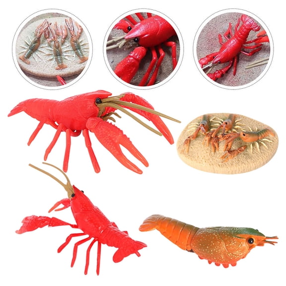 PBPBOX 1 Set of Plastic Crayfish Model Realistic Crayfish Models for Nature Learning