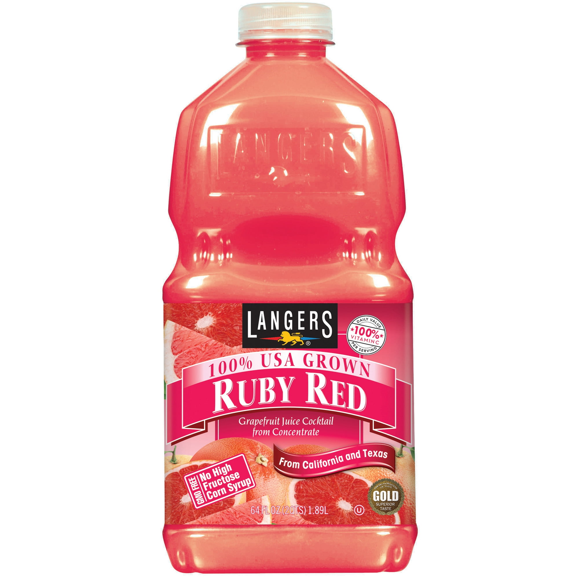 Langers Juice Drink, Ruby Red Grapefruit Cocktail, 64 Fl Oz, 1 Count by Langer Juice Co.