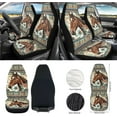 thumbnail image 2 of Yuyamidu Horse Car Front Seat Covers Full Set of 12 Flower Steering Wheel Cover Seat Belt Covers Southwest Aztec Armrest Protector Trash Can Air Vent Holder Rear View Mirror Cover Coasters Keychain, 2 of 7