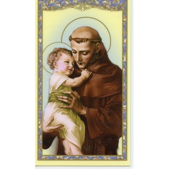 St. Anthony Unfailing Prayer- Prayer - Relic Laminated holy card - Blessed by Pope Francis
